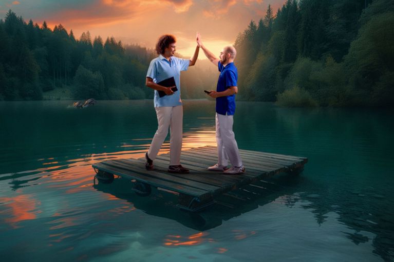 Therapeut und diplomierte Pflegefachperson schlagen zusammen ein